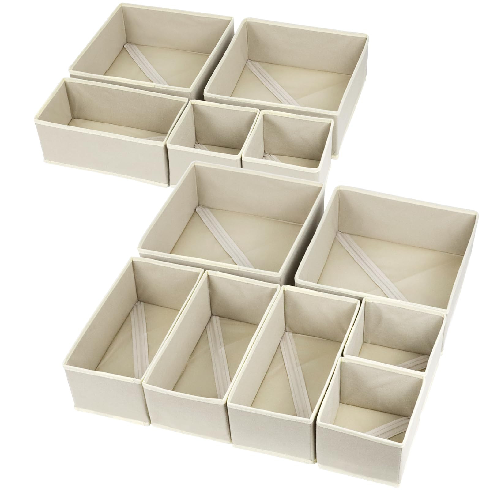 12 Pack Drawer Organizers, Drawer Dividers Storage Bins, Foldable Drawer Organizers for Clothing,... | Amazon (US)
