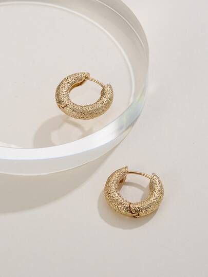 14K Gold Plated Minimalist Hoop Earrings | SHEIN
