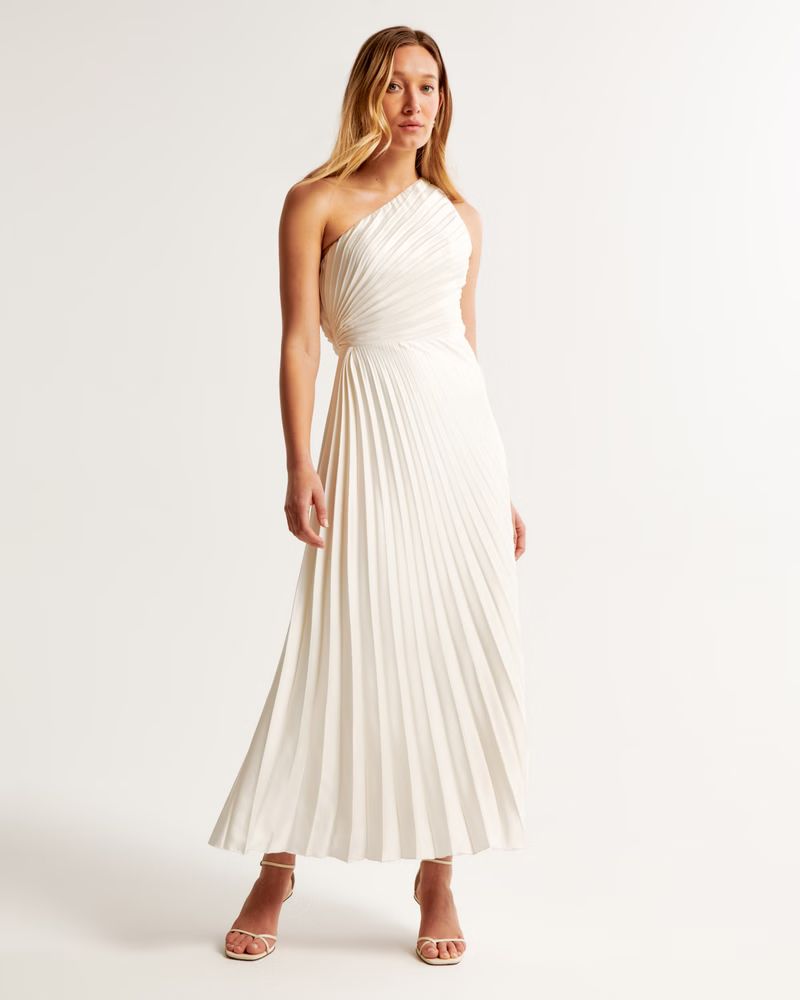 Women's The A&F Giselle Pleated One-Shoulder Maxi Dress | Women's Dresses & Jumpsuits | Abercromb... | Abercrombie & Fitch (US)