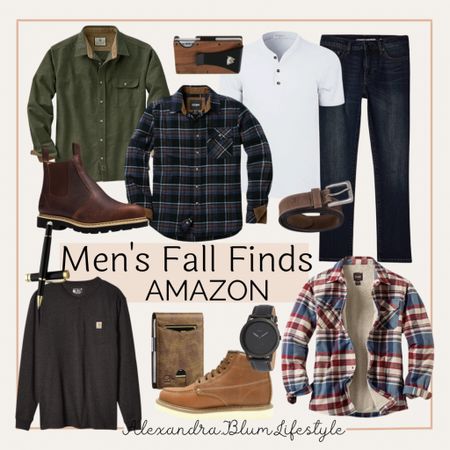 Amazon mens fall finds! Mens flannels, t-shirt and long sleeve, mens fall trending boots, Jeans and accessories! Mens wallet and watch! Amazon finds! Mens clothes! On sale during Amazon Prime Early Access Sale Event

#LTKunder100 #LTKsalealert #LTKmens