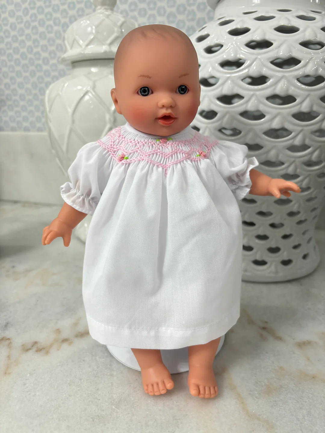 Rosalina White Dress 10" Abbey Doll (Doll, Dress, and Embroidery) | Hampton James Clothing