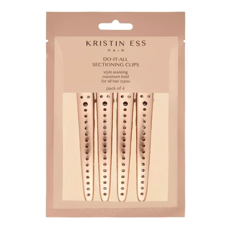 Kristin Ess Do-It-All Sectioning Clips for Hair Styling + Blow Drying - Non Slip, No Crease - 4ct | Target