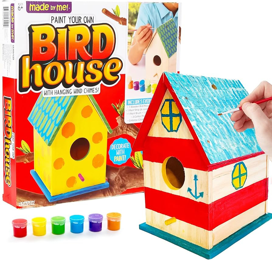 Made By Me Build & Paint Your Own Wooden Bird House Horizon Group USA, DIY Birdhouse Making Kit, ... | Amazon (US)