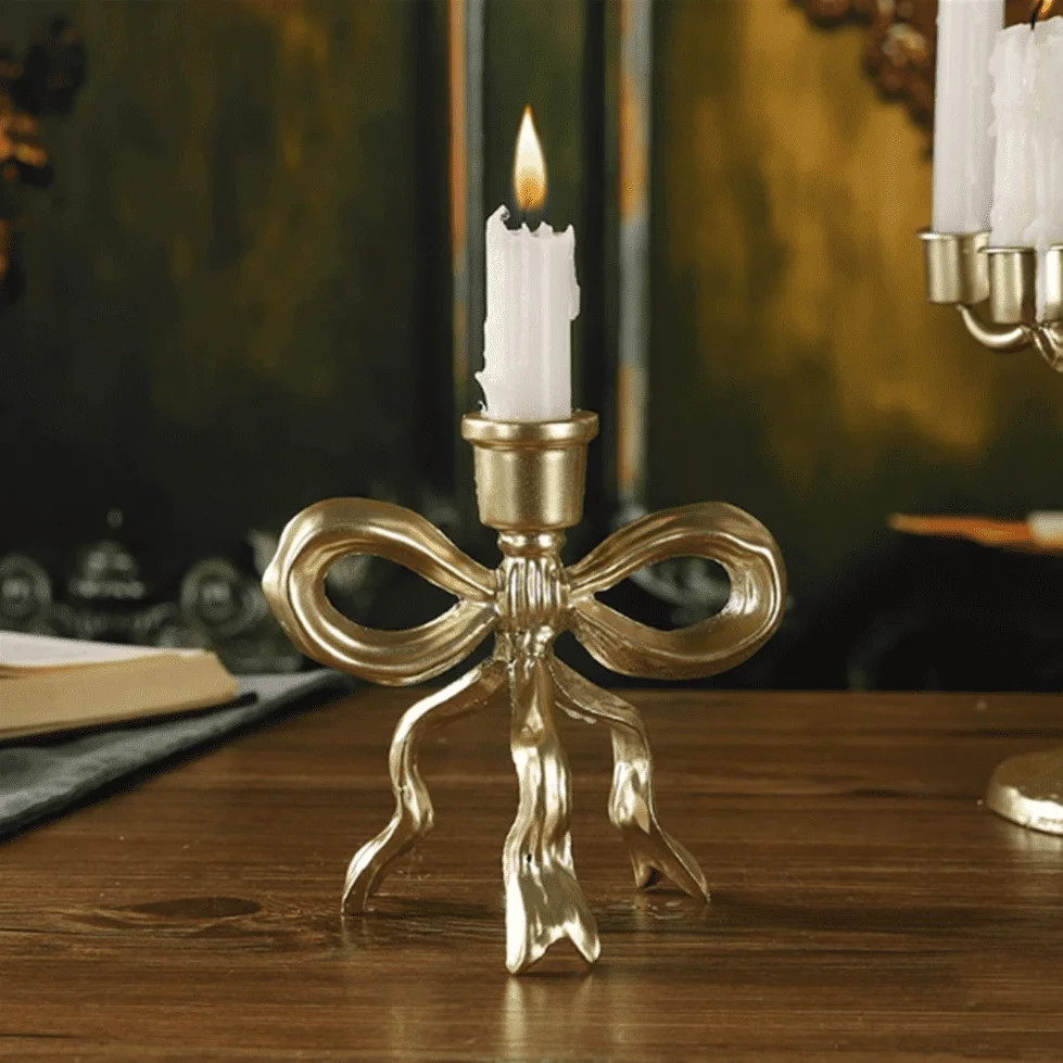 Christmas Bow Metal Taper Candle Holders，Decorative Candle Holders for Centerpiece, Table, Wedd... | Walmart (US)
