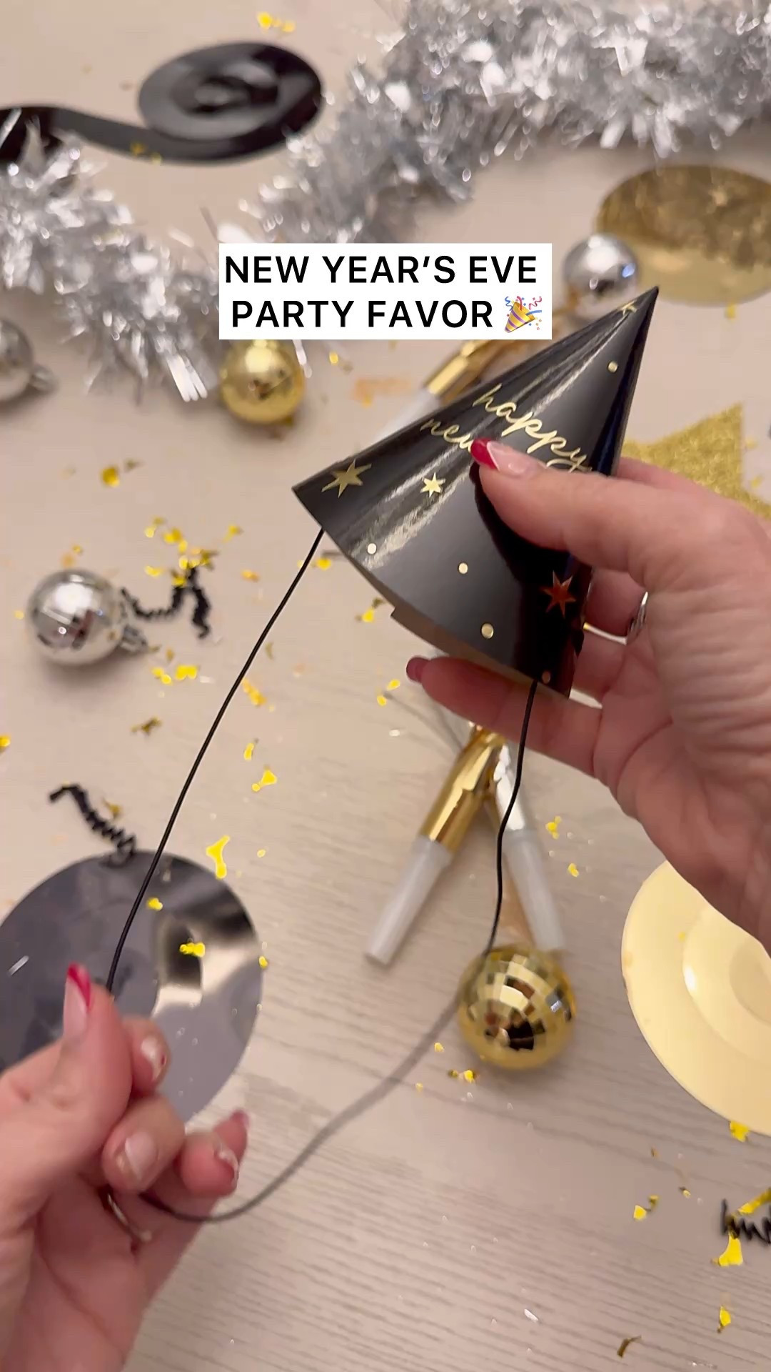 Mints for Midnight ✨
The cutest New Year’s Eve party favor—grab a party hat, add mints, gum (or any fun treats!), and top it off with a pizzazzy bow + party blower 🎉
Simple, festive, and totally crowd-pleasing 🖤✨ #ltkparty #ltkgift #partyfavor #newyearseve #party 

#LTKHome #LTKSeasonal #LTKHoliday