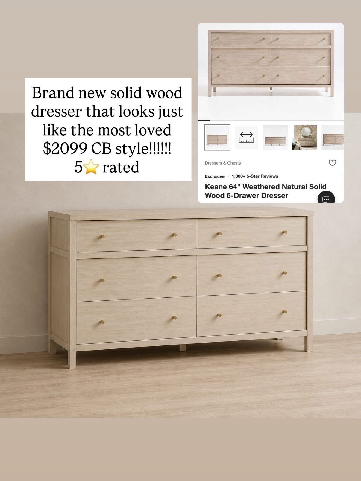 The prettiest sideboard / tv stand just restocked in both colors for the first time since February!!!!!!!!
