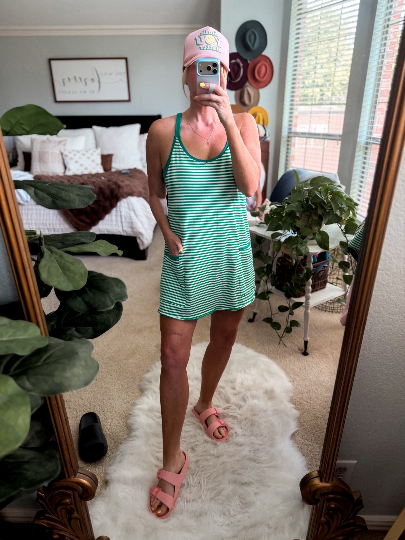 Summer outfits 
Striped free people look for less dress with built in short
Fits tts and is super comfy!

#LTKootd #LTKOver40 #LTKTravel