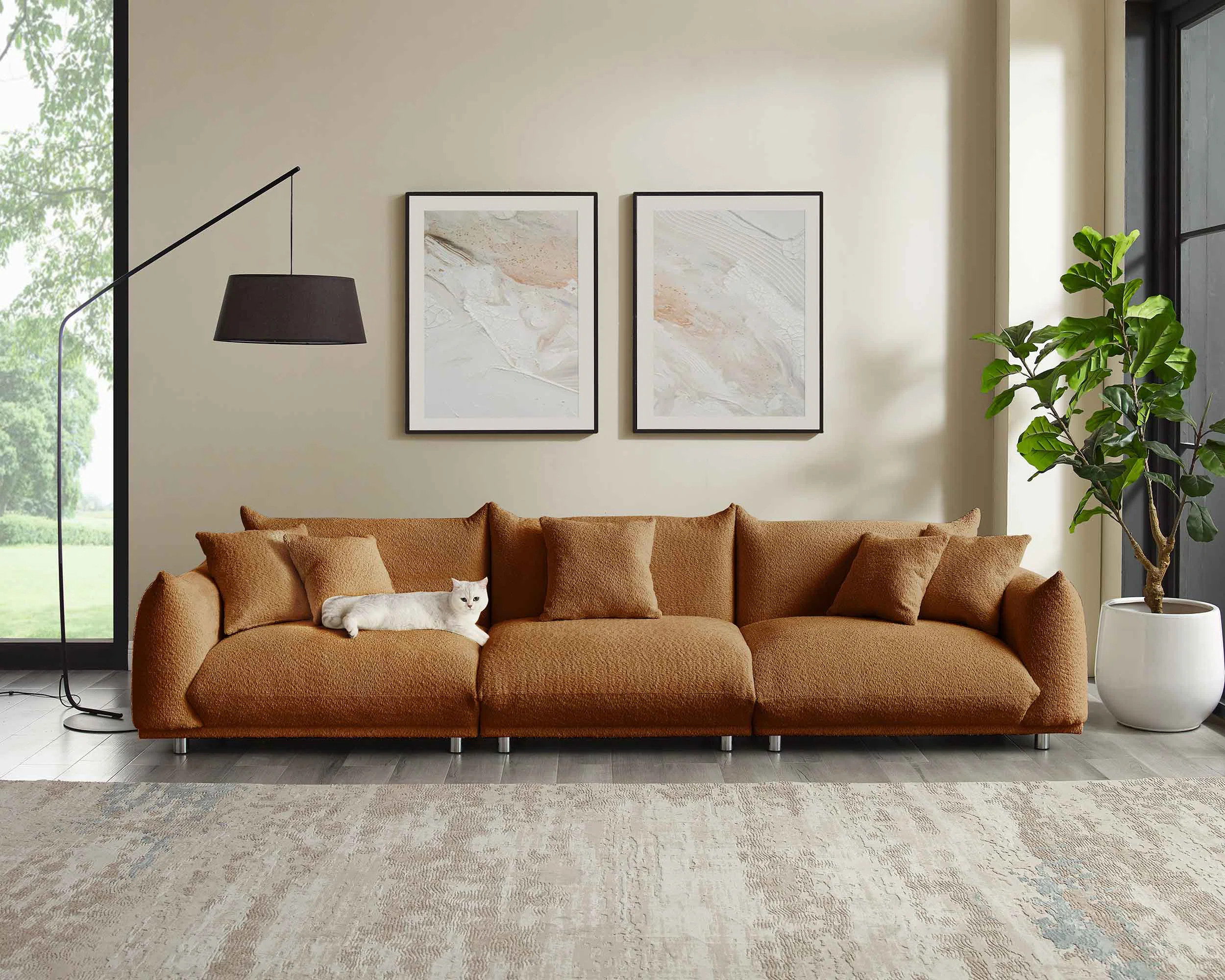 Amritha MINIMORE Modern Style 124.5"  Modular Sofa | Wayfair North America