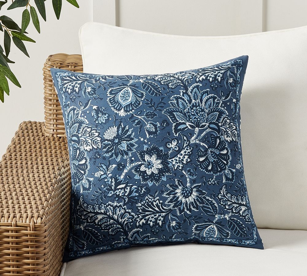 Evalina Reversible Floral Outdoor Throw Pillow | Pottery Barn (US)