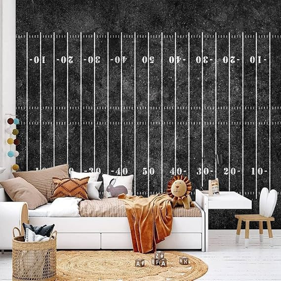 Modern Wallpaper Murals 3D American Football Field Dark Grunge Peel and Stick Removable Self-Adhe... | Amazon (US)