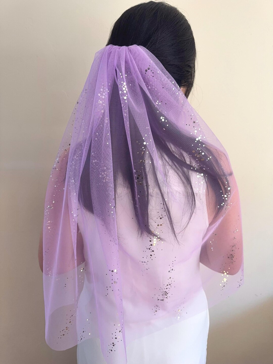 Shining Purple Confetti Veil, Shining Dots Wedding Veil, Unique Bridal Veil, Violet Unique Sparkl... | Etsy (US)
