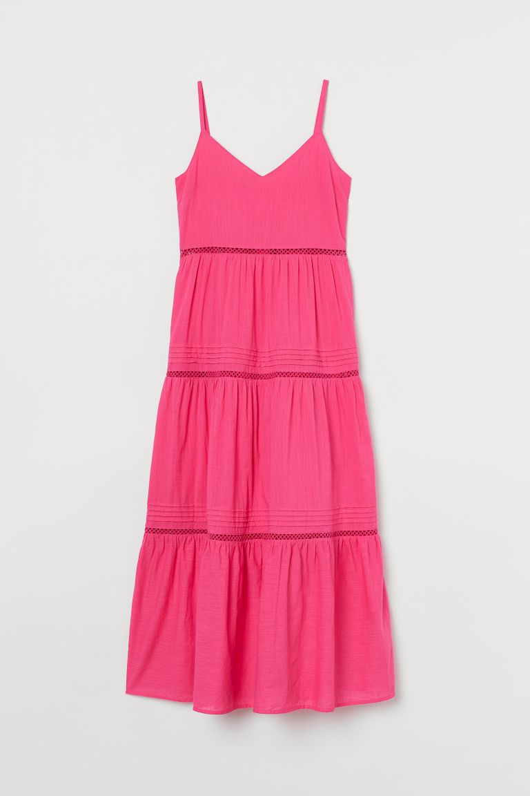 H & M - V-neck Cotton Dress - Pink | H&M (US + CA)