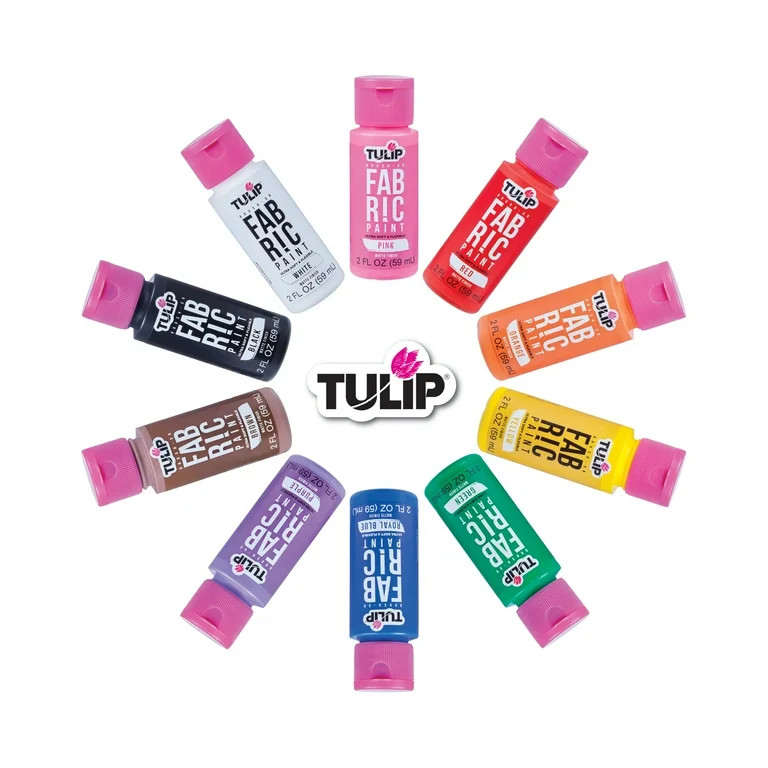 Tulip Brush-On Fabric Paint Set – 10 Pack of 2 fl oz Bottles, Liquid Rainbow Colors for DIY Cra... | Walmart (US)