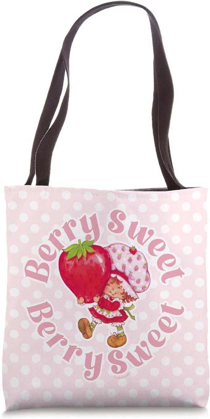 Strawberry Shortcake Berry Sweet Vintage Fruit Arched Logo Tote Bag | Amazon (US)