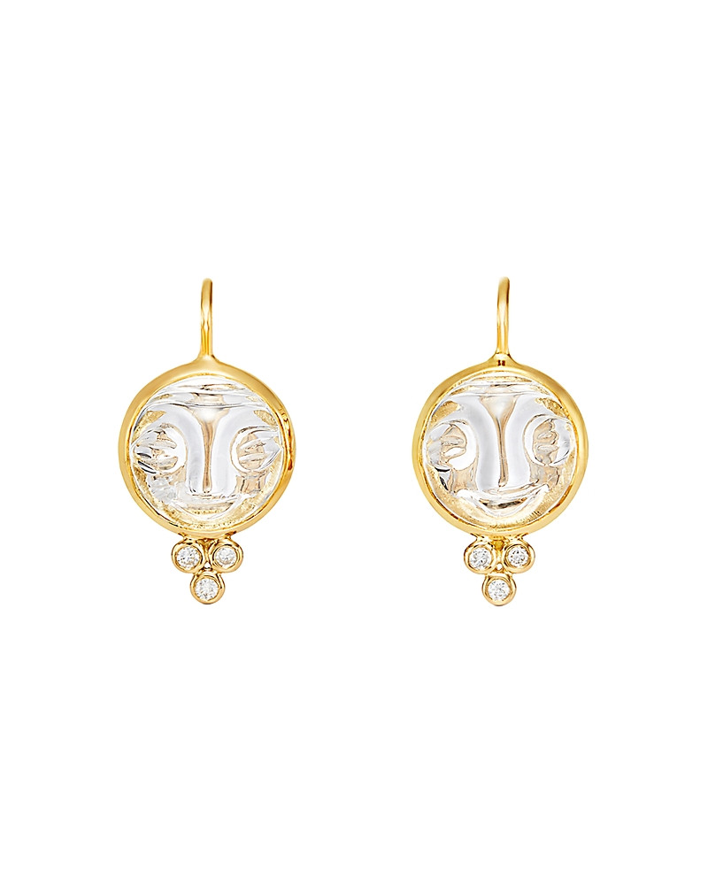 Temple St. Clair 18K Yellow Gold Moonface Earrings with Rock Crystal and Diamond Granulation | Bloomingdale's (US)