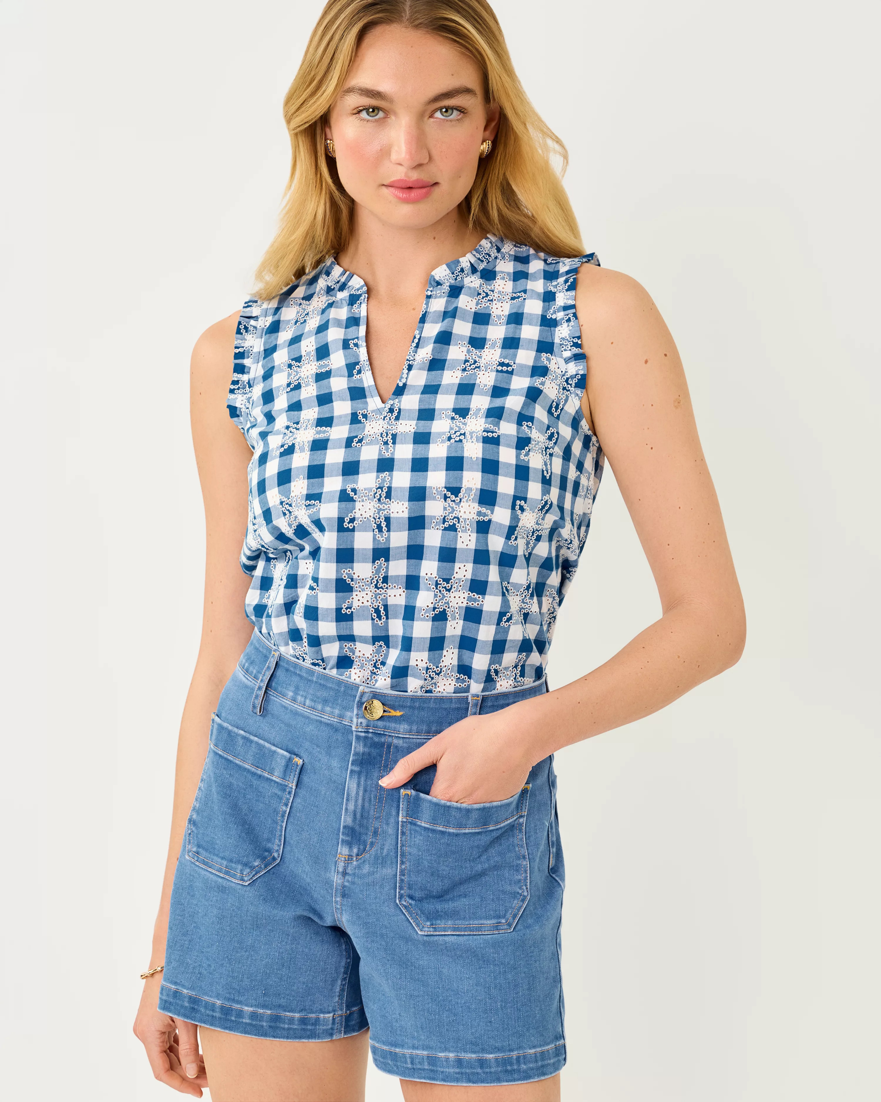 Kavalla Sleeveless Ruffle Top | Lilly Pulitzer
