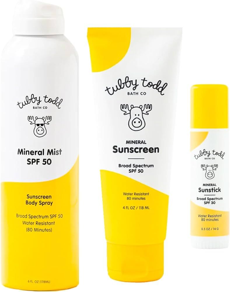 Tubby Todd Face and Body Mineral Protection Sunscreen Kit for Baby, Toddler and Kids - The Sun Bu... | Amazon (US)