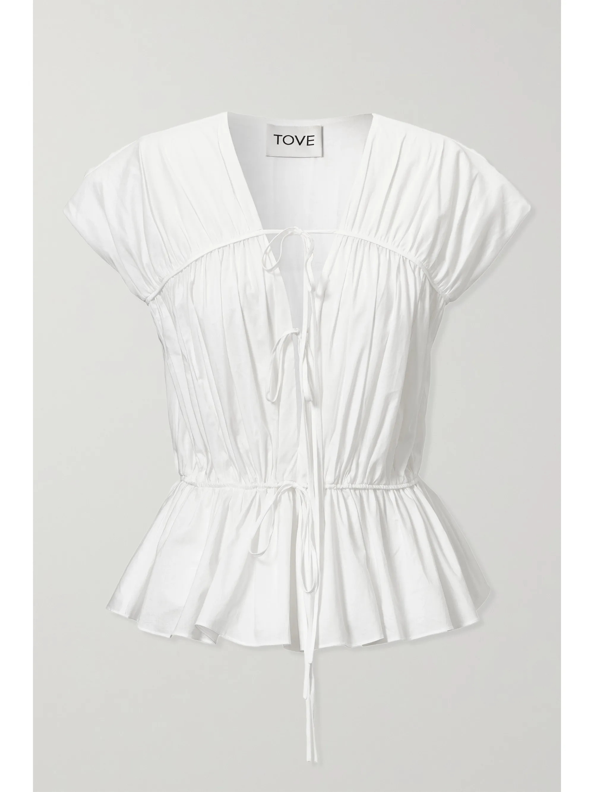 Thea gathered organic cotton-poplin top | NET-A-PORTER (US)