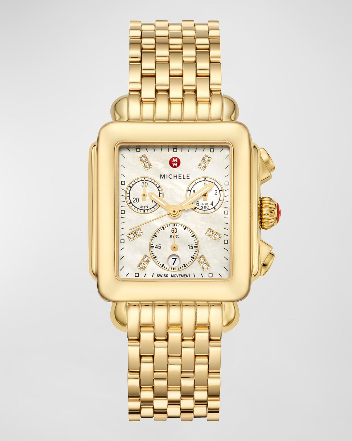 Deco Gold-Tone Diamond Dial Watch | Neiman Marcus