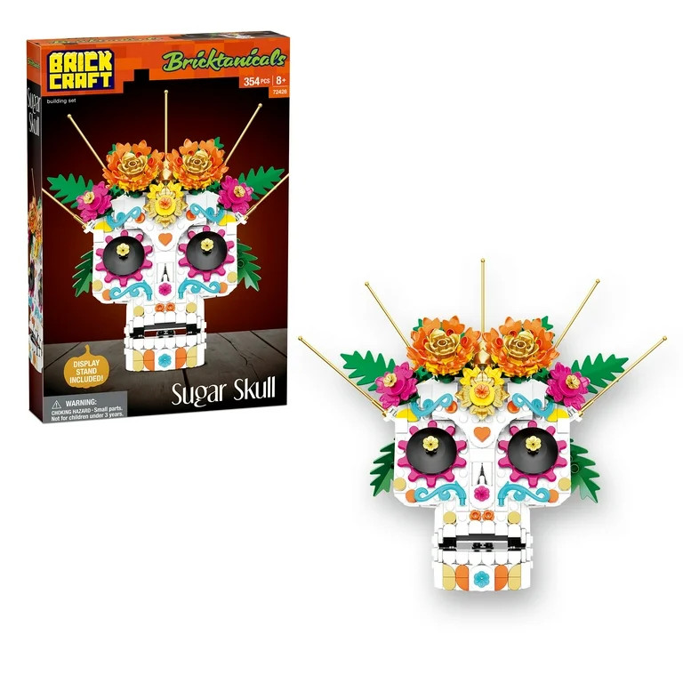 Brickcraft Sugar Skull Building Kit (354-Piece Set), Día de Los Muertos & Day of The Dead Displa... | Walmart (US)