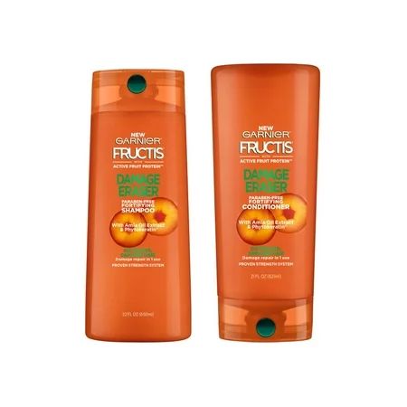 (2 Pack) Garnier Fructis Damage Eraser Fortifying Shampoo, for Damaged Hair, Paraben Free, 22 fl. Oz | Walmart (US)