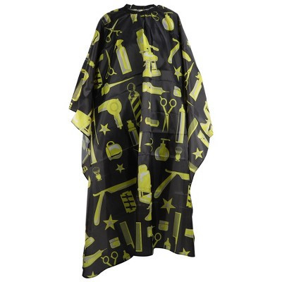Unique Bargains Hair Cut Professional Waterproof Barber Cape with Hook Fastener 1 Pc Black Yellow | Target