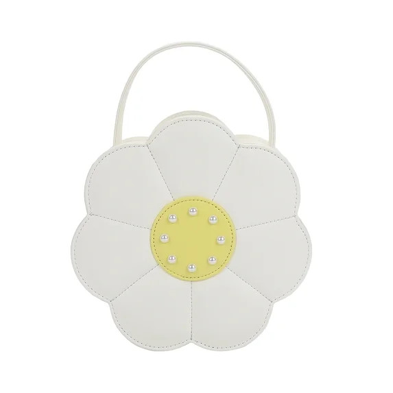 Packed Party Women's Daisy Shaped Crossbody Bag with Gemstones, White | Walmart (US)