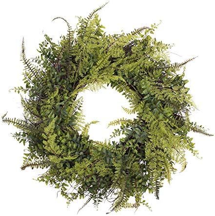 Vickerman 22" Green Fern Wreath. Artificial-Plants | Amazon (US)