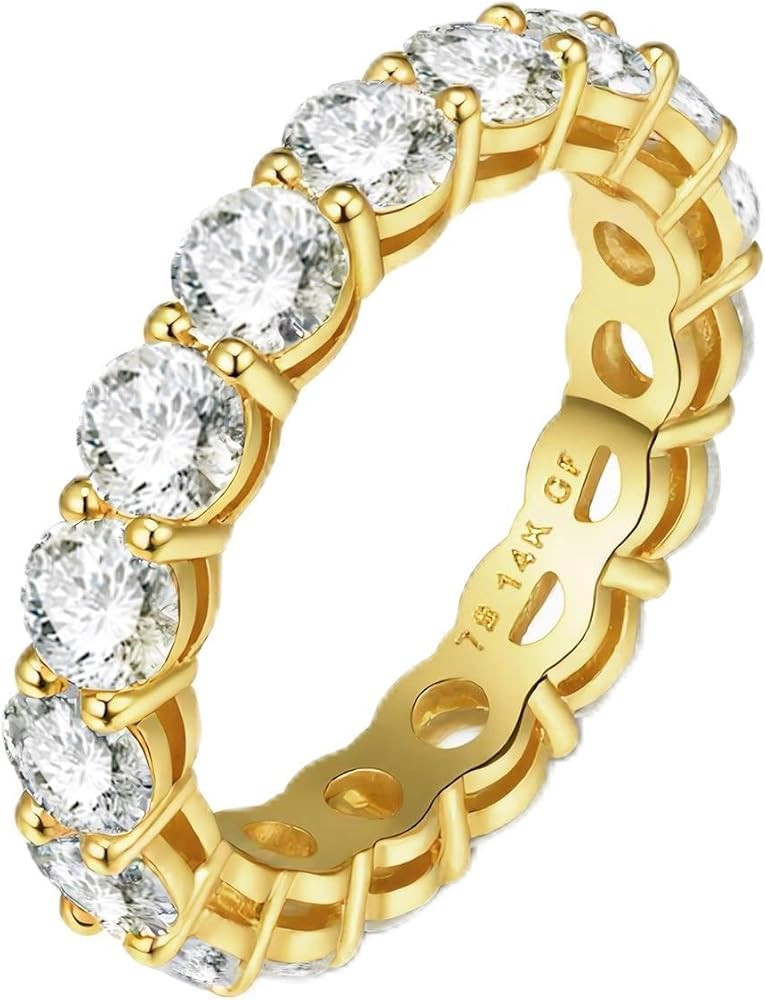LUCA SMITH 14K Gold Filled Eternity Ring for Women - Wedding & Promise & Engagement Band Rings - ... | Amazon (US)