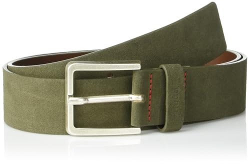 HUGO Square Buckle Suede Belt, spinach green, 32 | Amazon (US)