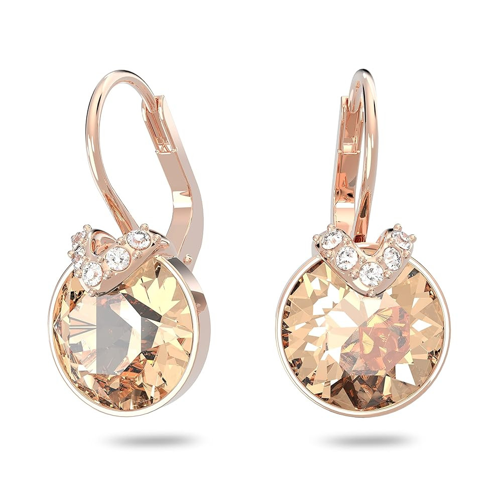 Swarovski Bella V Crystal Earrings, Grey, Yellow, Clear, Rose Color Crystals, Part of the Swarovs... | Amazon (US)