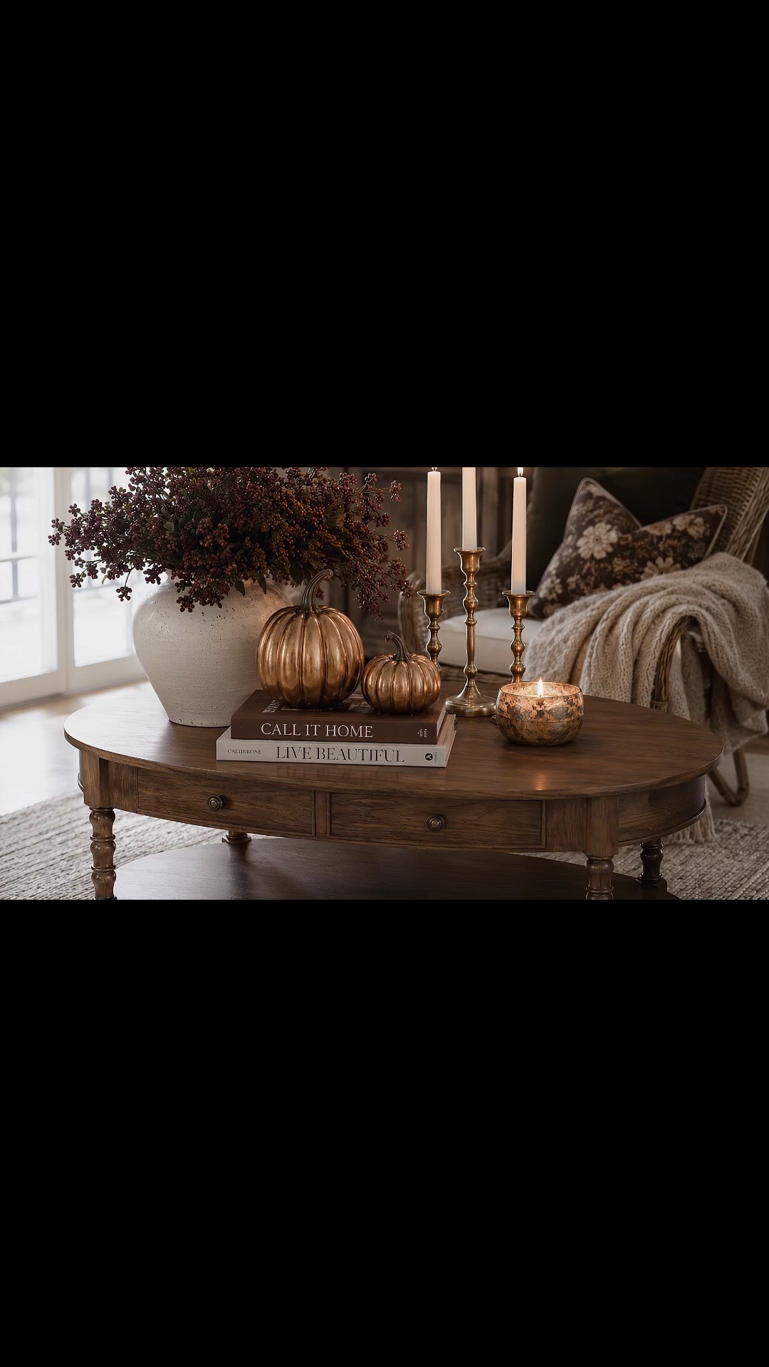 The kind of fall decor that doesn’t scream fall 🍂🤎 Rich wood tones, moody florals, brass details + subtle pumpkins for an elevated, collected look. So many good finds in this setup! #FallHomeDecor #FallStyling #LTKFinds #HomeDecor#LTKxWalmart

#LTKSaleAlert #LTKSeasonal #LTKHome