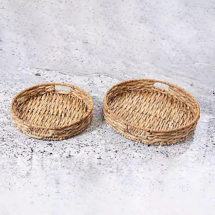 New! Water Hyacinth 2-pc. Decorative Tray Set | Kirkland's Home