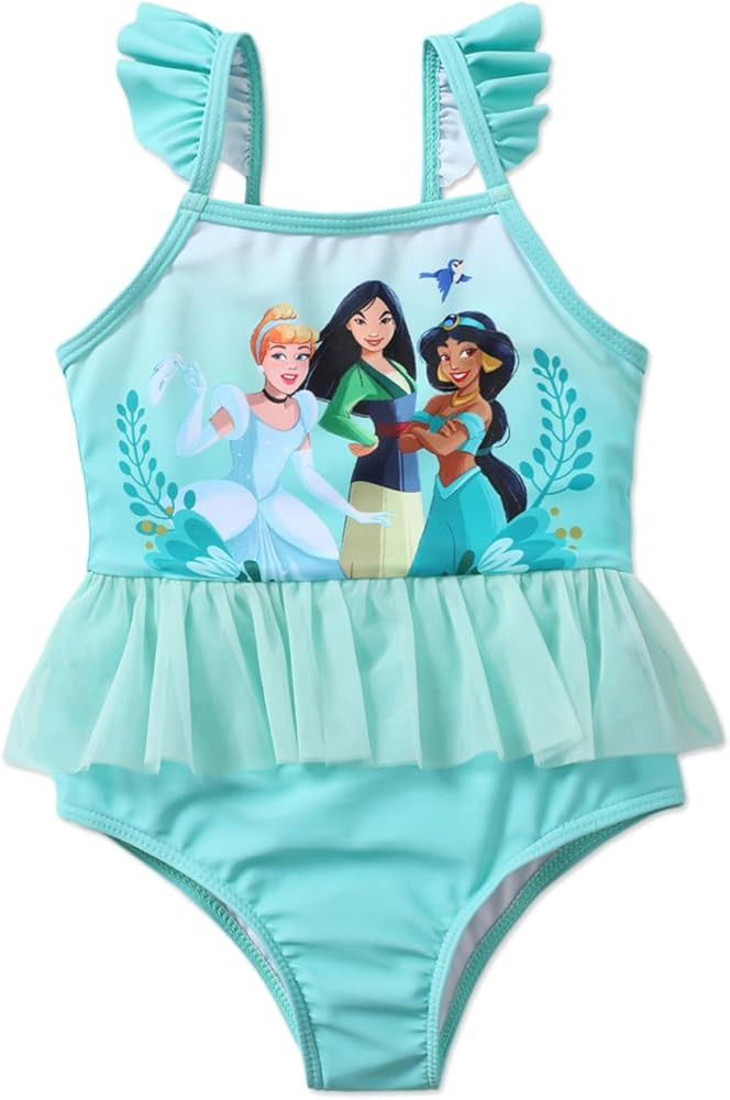 Disney Princess Bathing Suit Ariel Rapunzel Belle Cinderella Jasmine One Piece Toddler Girls Swim... | Amazon (US)