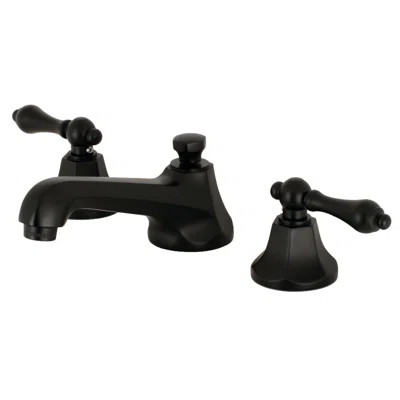 Kingston Brass Metropolitan Two-Handle 3-Hole Deck Mount Widespread Bathroom Faucet with Brass Pop-Up Drain | Wayfair North America