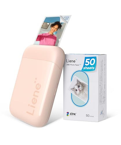 Liene Photo Printer, 2x3 Mini Instant Portable Color Mono Picture Printer w/ 50 Zink Adhesive Paper, Bluetooth 5.0, Compatible w/iOS & Android, Small Photo Printer for iPhone, Smartphones, Pink | Amazon (US)