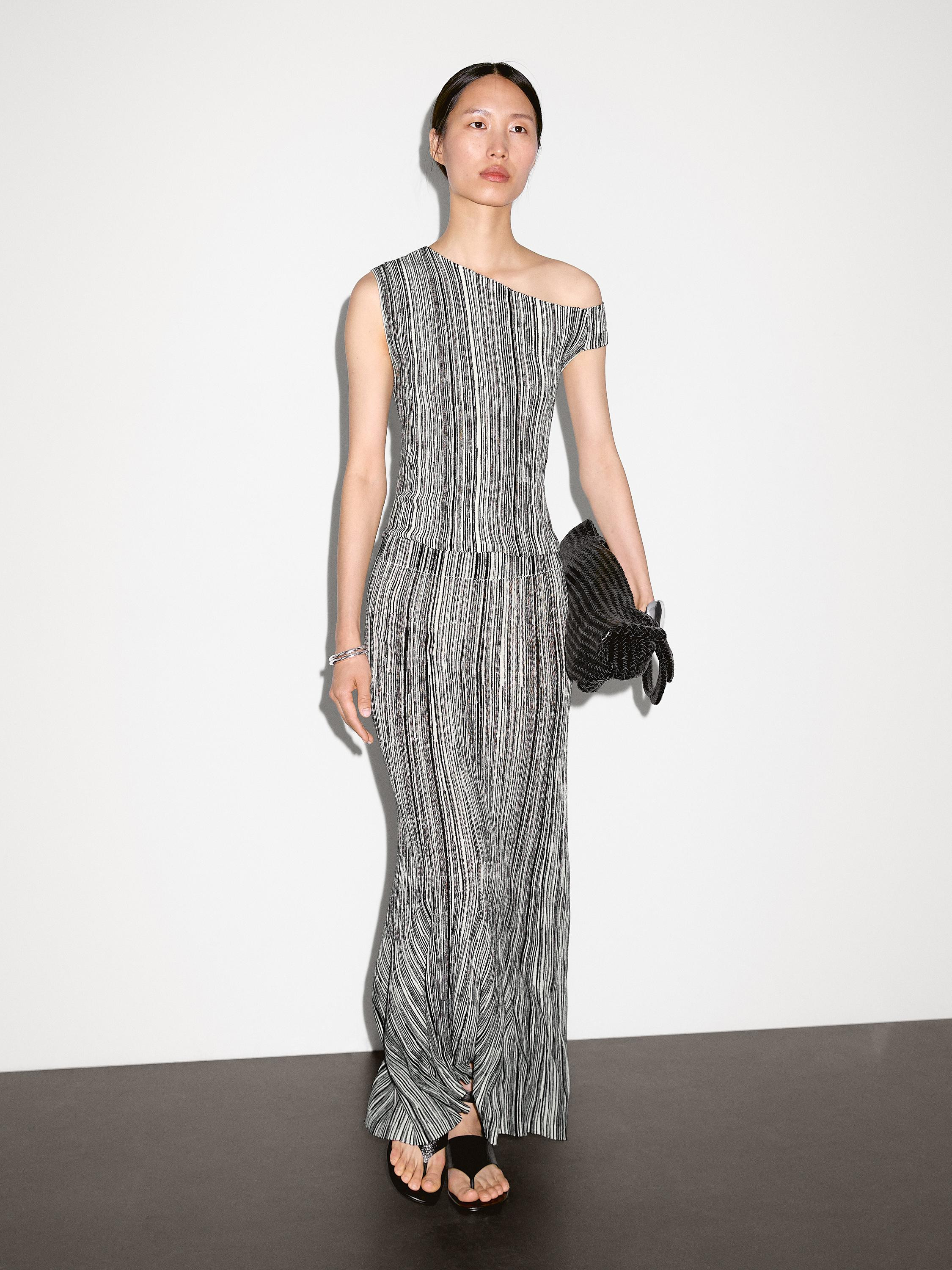 Langer Strickrock mit Streifen | Massimo Dutti DE