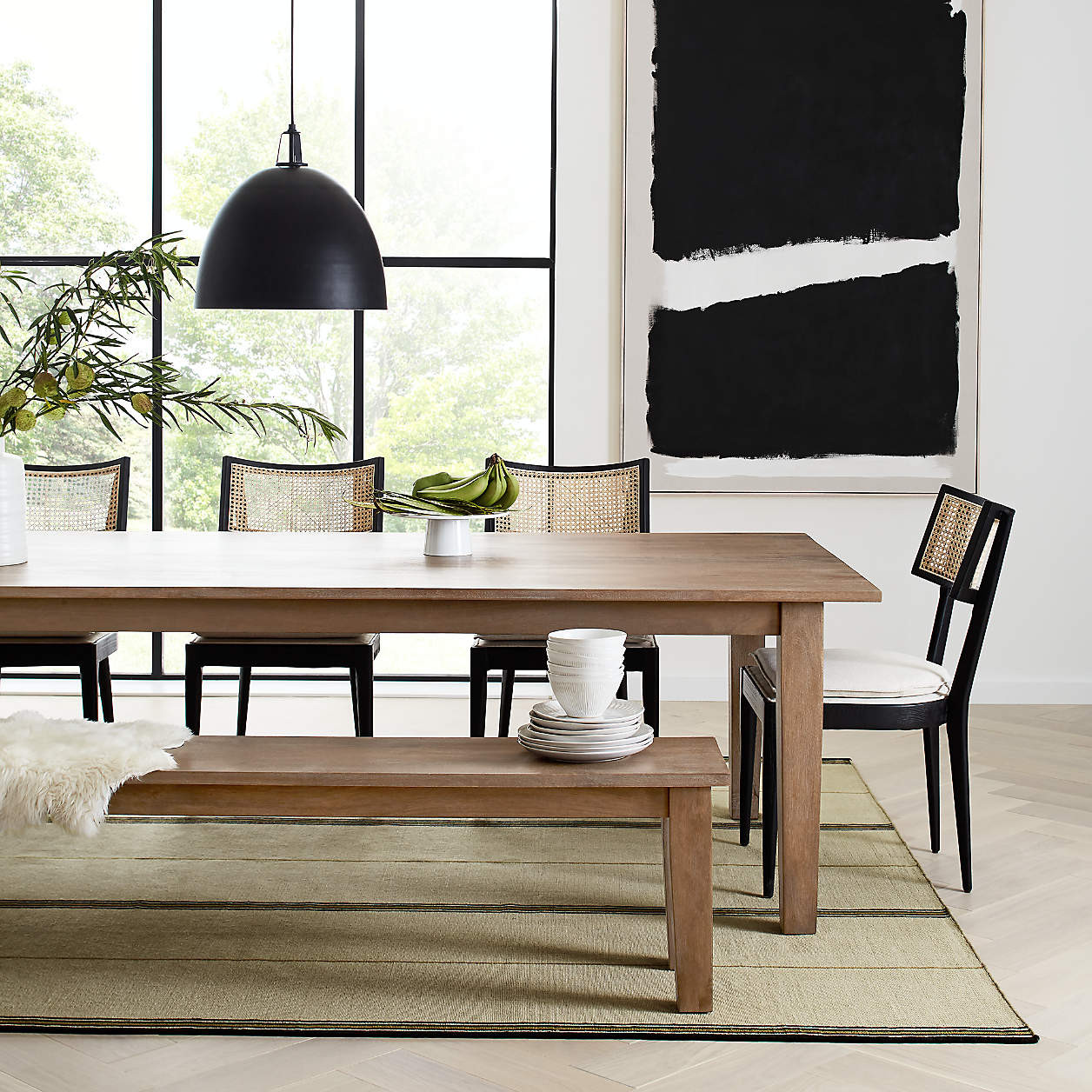 Basque 65" Weathered Light Brown Solid Wood Dining Table + Reviews | Crate & Barrel | Crate & Barrel