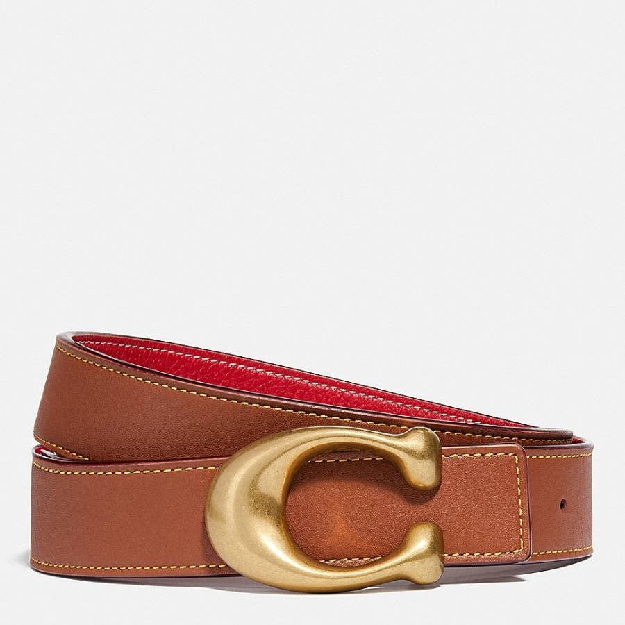Coach Signature Buckle Reversible Leather Belt, Size Medium | Jomashop.com & JomaDeals.com