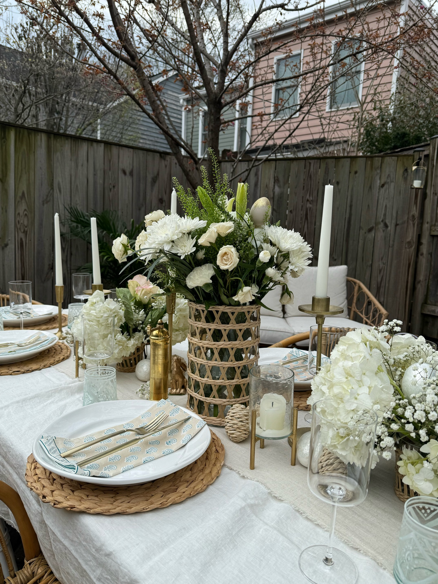 Easter Dinner table decor. I layered a natural linen runner over a white linen table cloth and used woven materials and gold tones to enhance the florals and organic ceramics. 

Easter dinner, Easter hosting, Easter decor, target home, Amazon finds, Amazon Easter decor, Target Easter decor, world market, cane decor, woven decor, rattan decor, gold taper candle, fringe tablecloth, fringe runner, glassware, hosting, Al fresco dining 


#LTKParties #LTKHome #LTKSeasonal