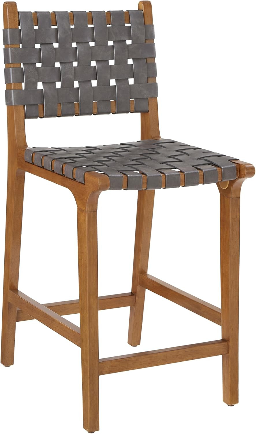 Ball & Cast Kitchen Island Bar Stool Faux Leather Woven Counter Stool with Wood Frame, 24 inch Se... | Amazon (US)