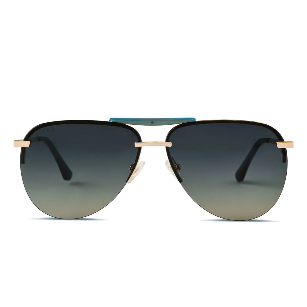 COLOR: gold   blue gradient polarized sunglasses | DIFF Eyewear