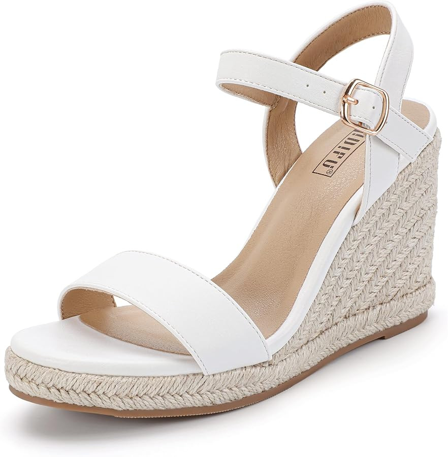 IDIFU IN4 Espadrille Wedge Sandals for Women Open Toe Ankle Strap Platform Wedges Heels Causal Su... | Amazon (US)