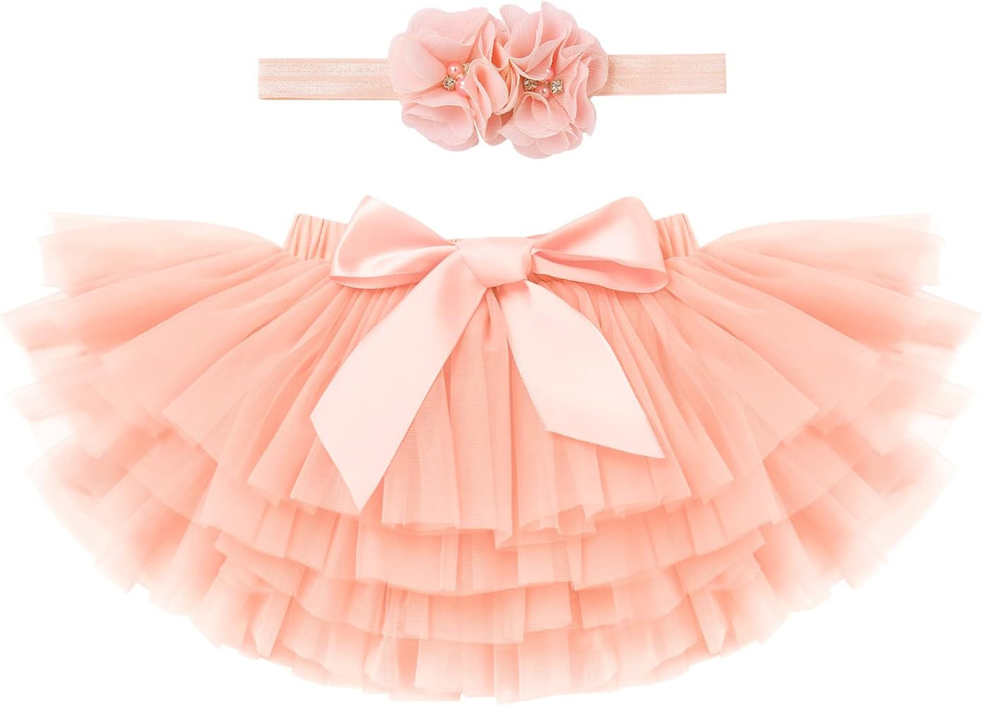 Baby Girl Tutu Skirt with Diaper Cover Toddler Girls Tulle Bloomers and Headband First Birthday C... | Amazon (US)