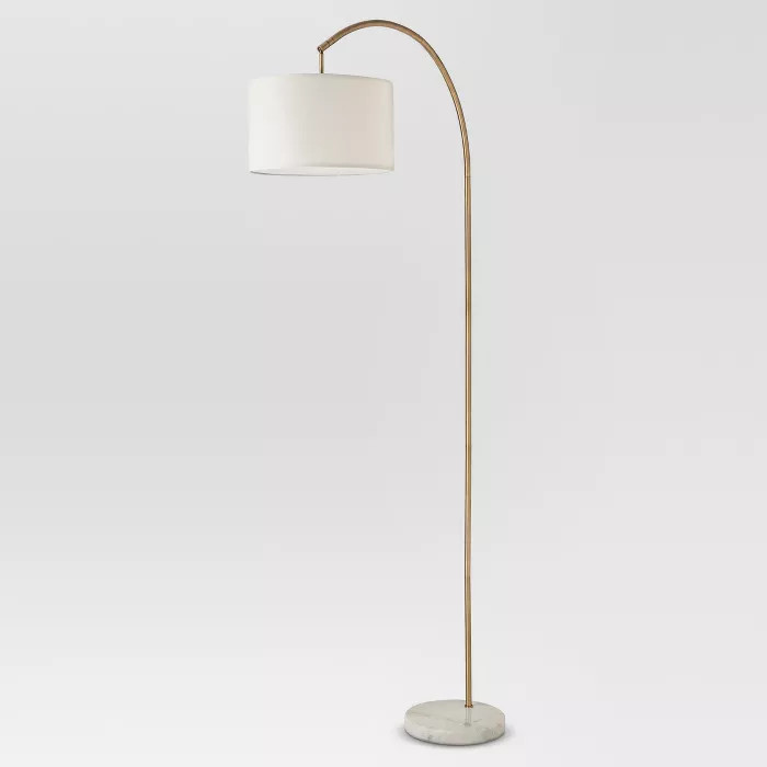 Shaded Arc with Marble Base Floor Lamp Brass - Project 62™ | Target