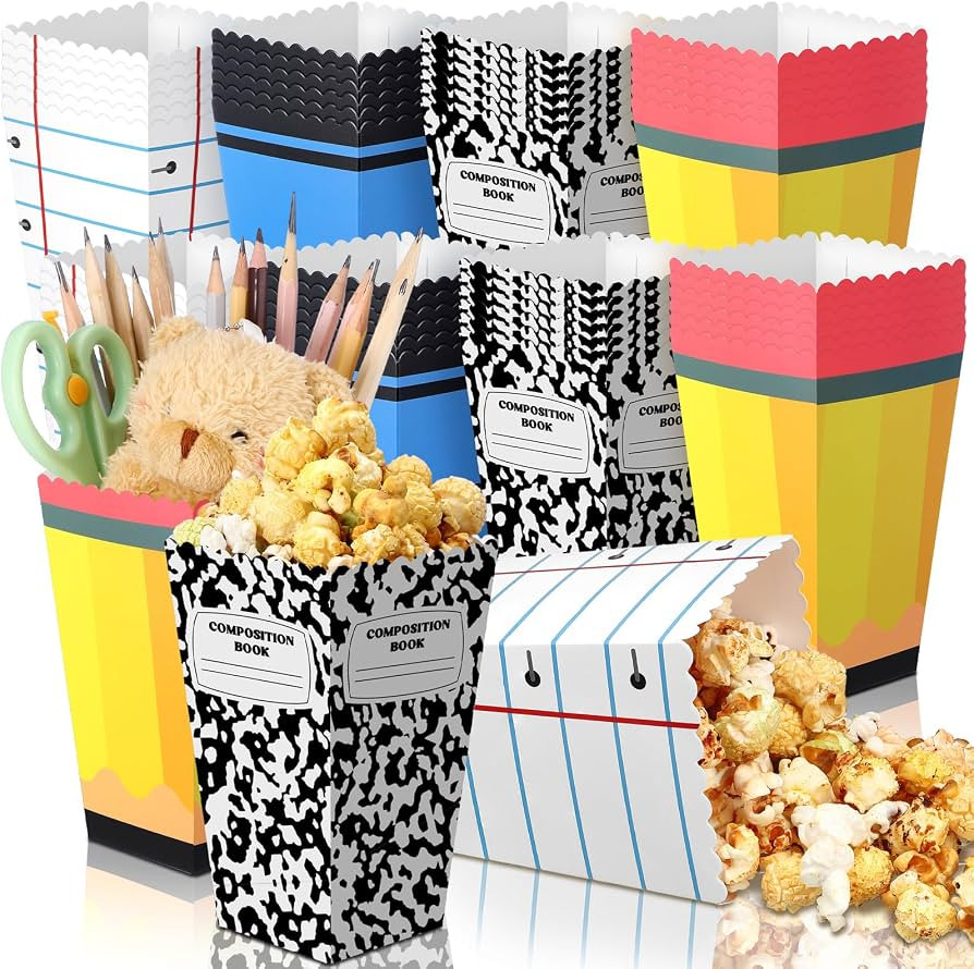 AmazingSpark Back to School Popcorn Candy Treat Boxes Holders Gifts Bulk First Day of School Part... | Amazon (US)