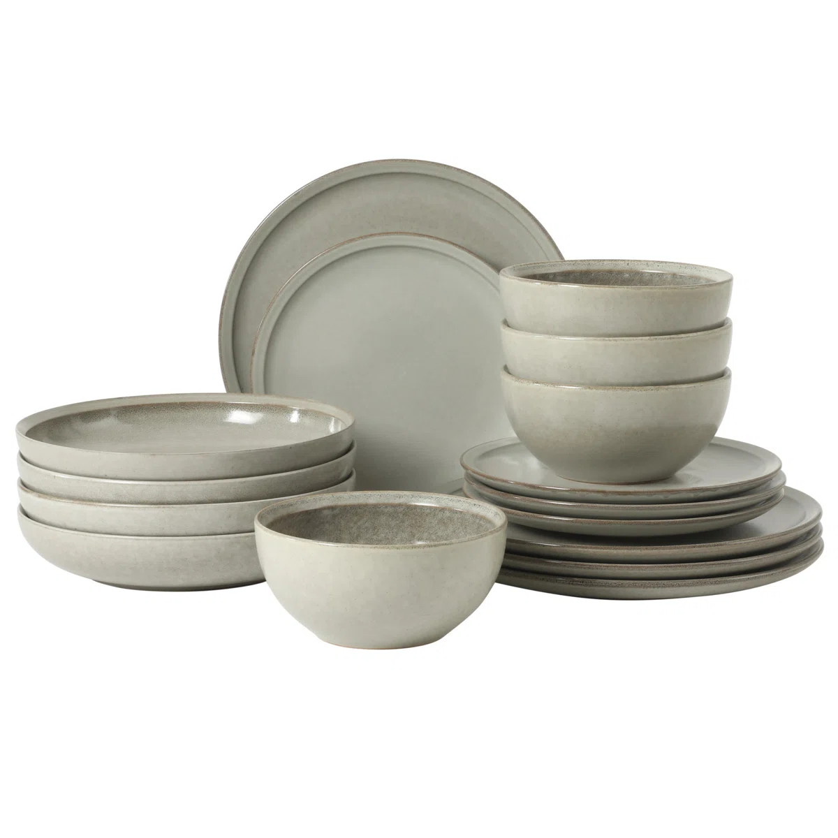 Gibson Elite Beckett Stoneware Reactive Glaze 16 Piece Plates and Bowls Dinnerware Set | Wayfair North America