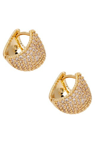 Ettika Diamond Stud Earrings in Clear & Gold from Revolve.com | Revolve Clothing (Global)