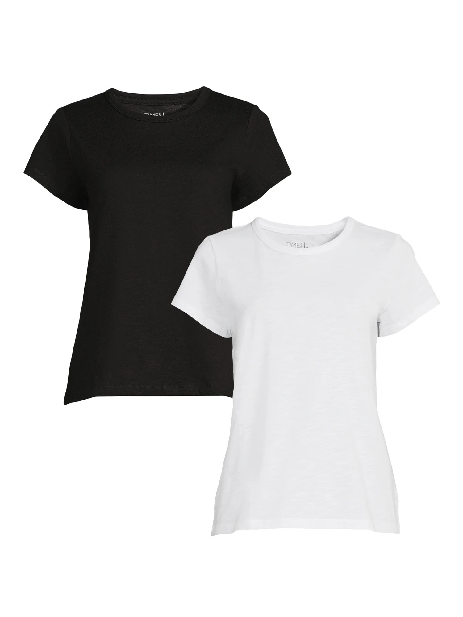 Time and Tru Women's Short Sleeve Slub Crew Tee (2 Pack) - Walmart.com | Walmart (US)