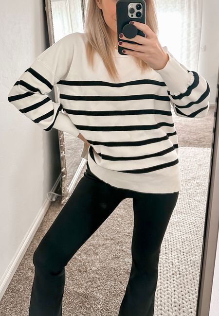 Amazon fashion 
Amazon finds
Stripe sweater
Sweater 
Black pants
Flare pants 

#LTKstyletip #LTKunder50 #LTKFind